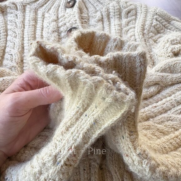 Doen Cardiff Cardigan Size XS Speckled Cream Alpaca Wool Chunky Knit Sweater - Picture 9 of 16